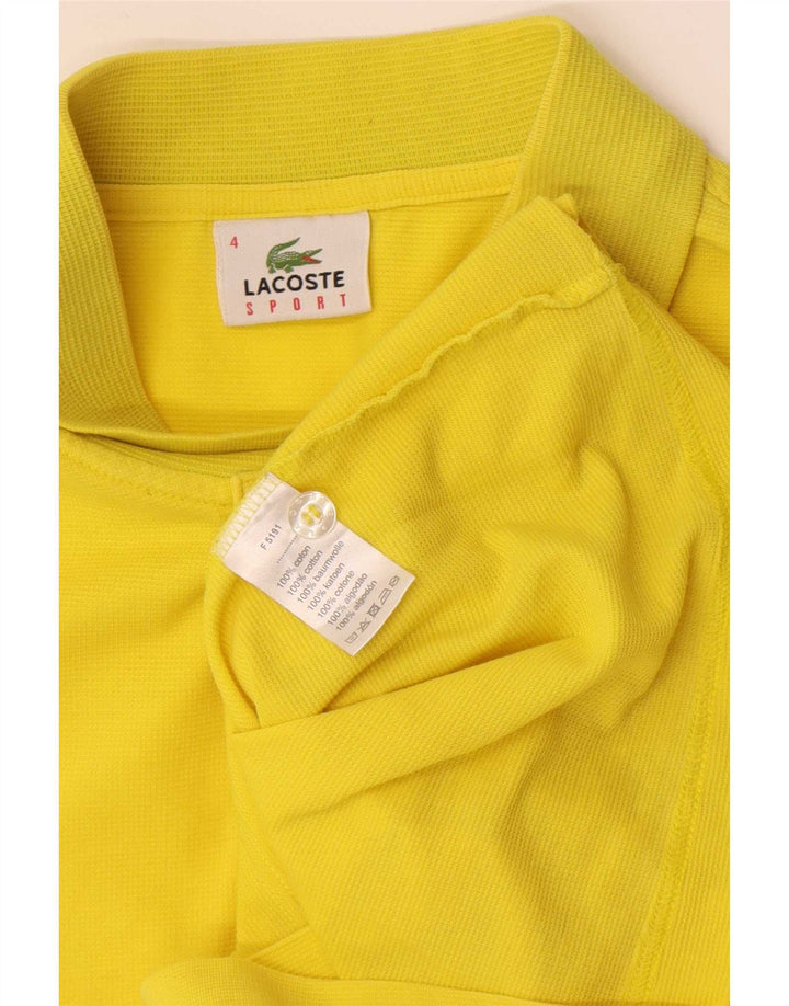 Lacoste Mens Polo Shirt Size 4 Medium Yellow Cotton