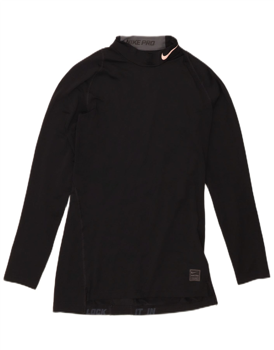 Nike Womens Compression Top Long Sleeve UK 10 Small Black Polyester
