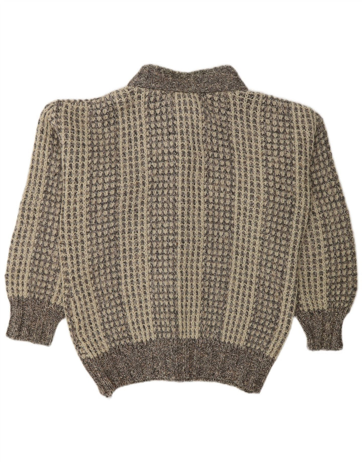 Vintage Mens Cardigan Sweater XL Grey