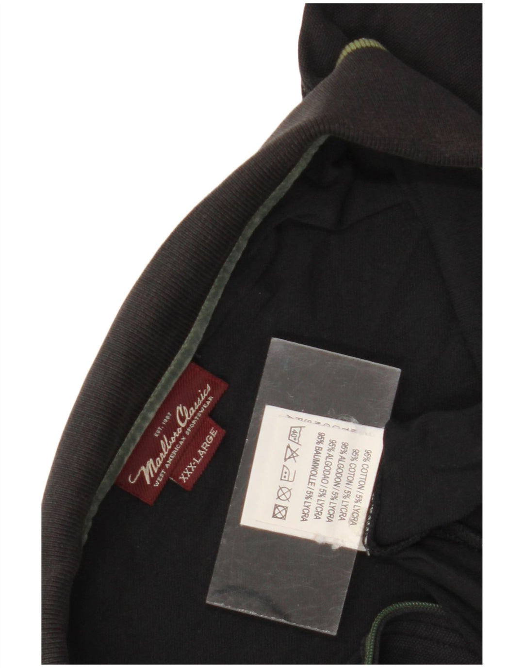 Marlboro Classics Mens Polo Shirt 3XL Black Cotton