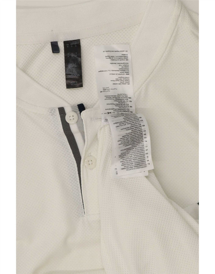 Adidas Mens Polo Shirt XL White Polyester