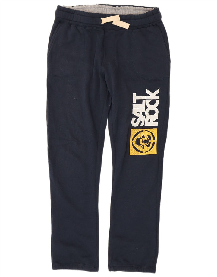 SALTROCK Boys Graphic Tracksuit Trousers 12-13 Years Navy Blue Cotton