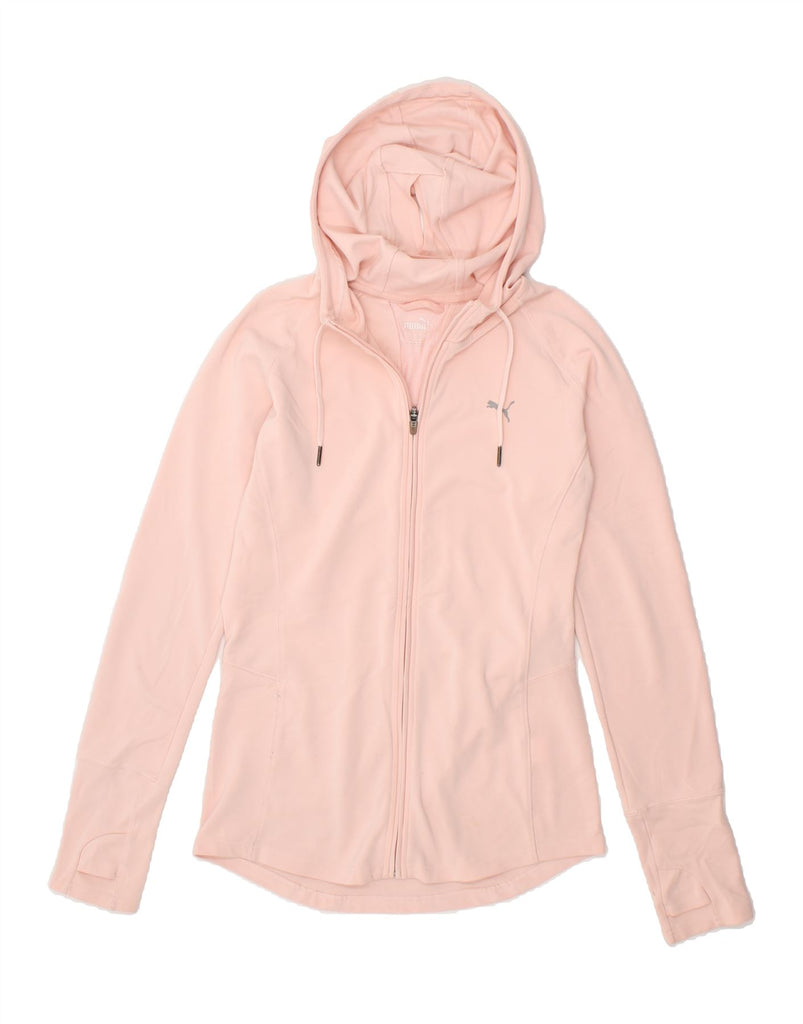 PUMA Womens Zip Hoodie Sweater UK 12 Medium  Pink Polyester Vintage Puma and Second-Hand Puma from Messina Hembry 