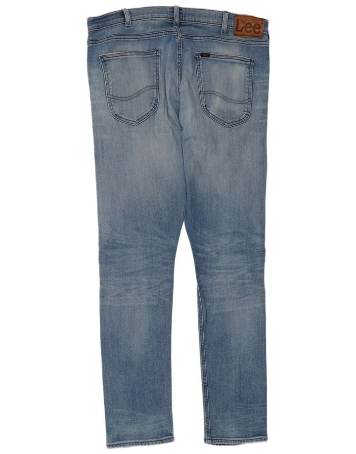 Lee Womens Luke Distressed Slim Jeans W36 L32 Blue Cotton