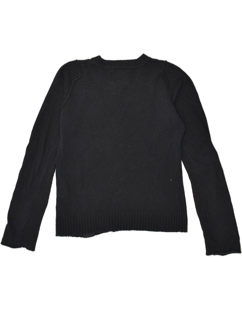 LEVI'S Womens Boat Neck Jumper Sweater UK 12 Medium Black Cotton | Vintage Levi's | Thrift | Second-Hand Levi's | Used Clothing | Messina Hembry 