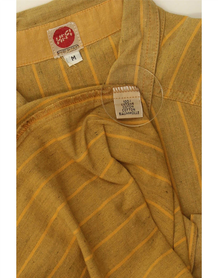 Vintage Mens Shirt Medium Yellow Striped Cotton