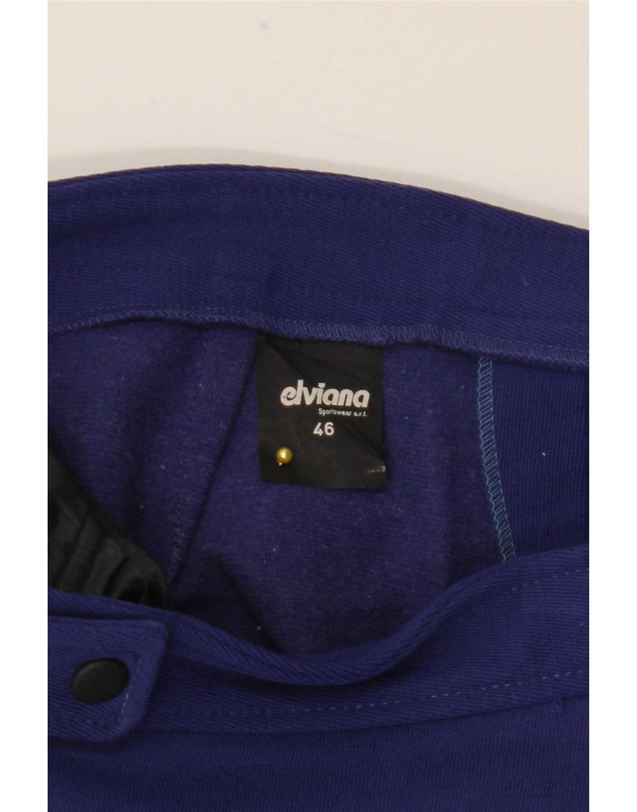 Elviana Womens Stirrup Windbreaker Trousers IT 46 Large Blue Polyamide