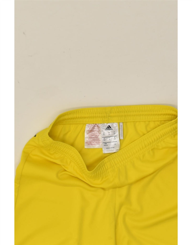 ADIDAS Boys Climalite Sport Shorts 11-12 Years Large  Yellow Polyester | Vintage Adidas | Thrift | Second-Hand Adidas | Used Clothing | Messina Hembry 