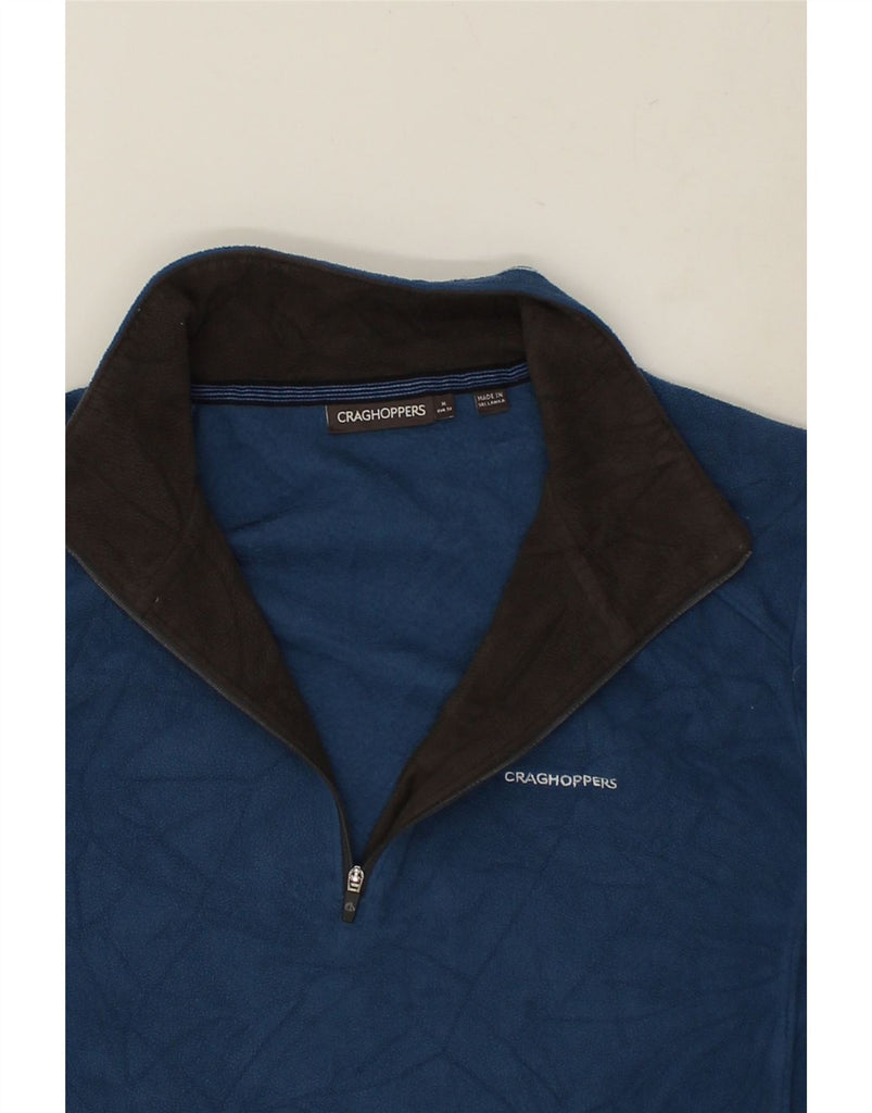 CRAGHOPPERS Mens Zip Neck Fleece Jumper Medium Blue Polyester | Vintage CRAGHOPPERS | Thrift | Second-Hand CRAGHOPPERS | Used Clothing | Messina Hembry 