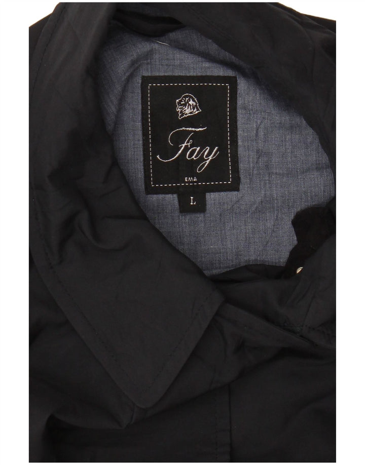 Fay Womens Overcoat UK 14 Large Navy Blue