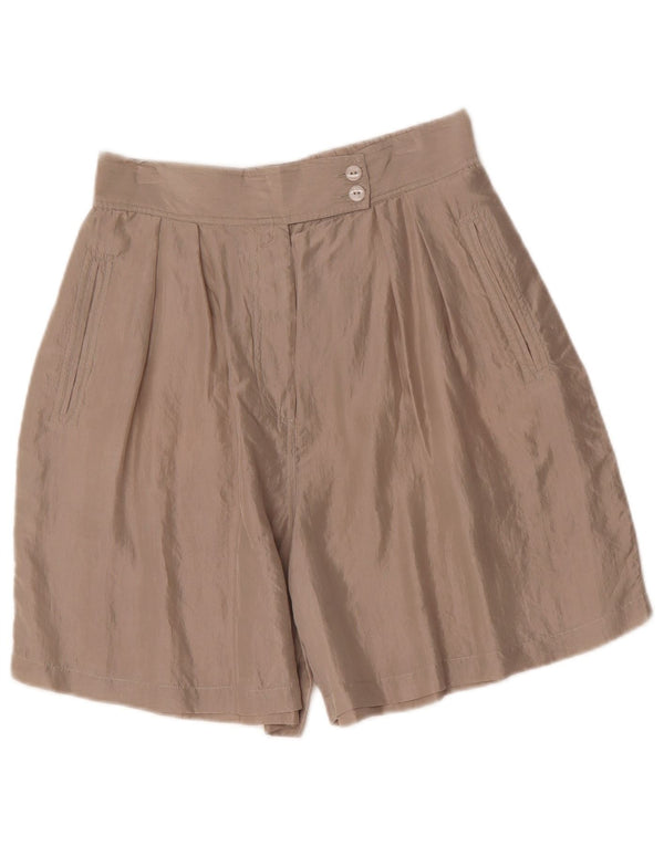Vintage Womens High Waist Pegged Bermuda Shorts EU 40/42 Medium W30 Beige