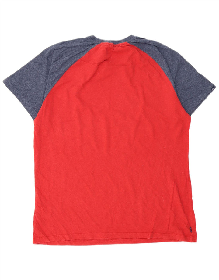 Superdry Mens T-Shirt Top 2XL Red Colourblock Cotton