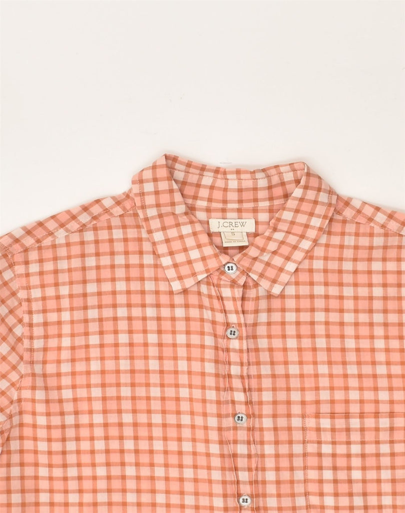 J. CREW Womens Shirt UK 10 Small Orange Check Cotton | Vintage J. Crew | Thrift | Second-Hand J. Crew | Used Clothing | Messina Hembry 