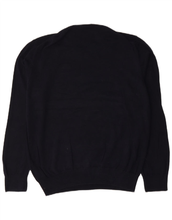 Marks & Spencer Mens Crew Neck Jumper Sweater XL Navy Blue Cotton