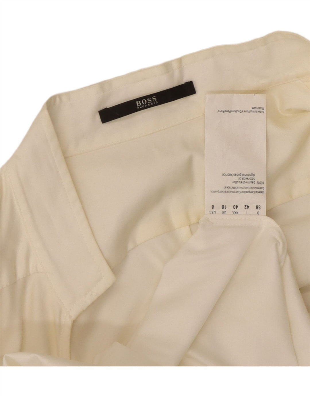 Hugo Boss Womens Shirt Blouse UK 10 Small White Cotton