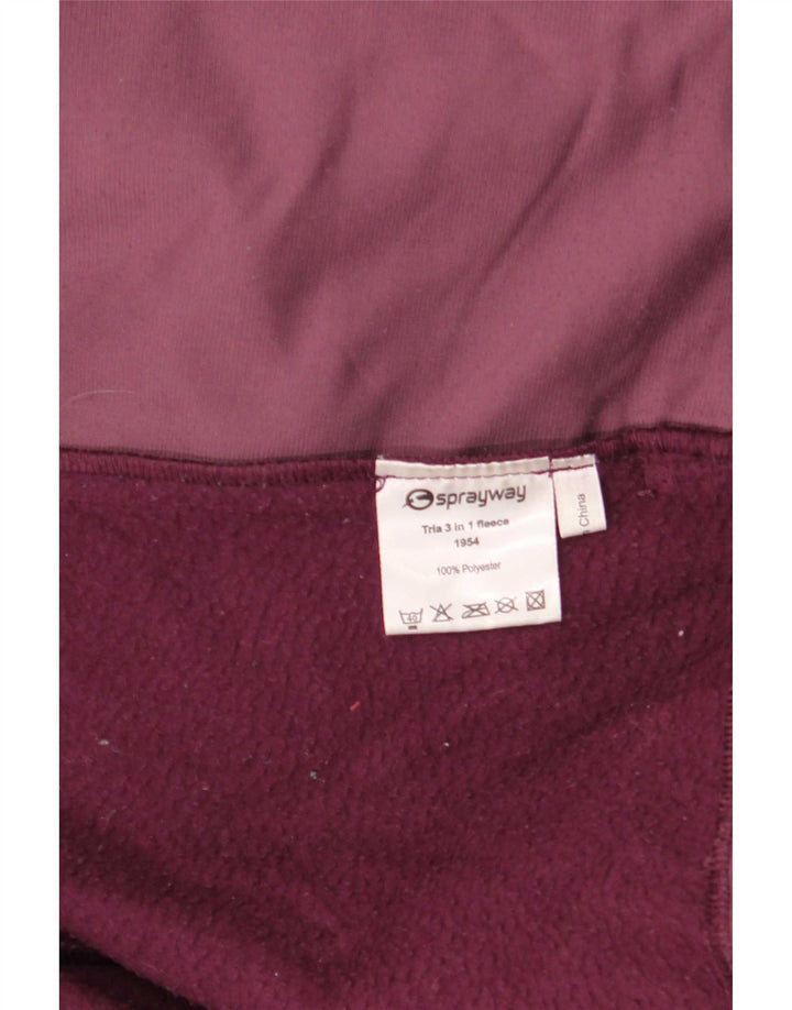 Sprayway Womens Hooded Windbreaker Jacket UK 14 Large Maroon Polyester