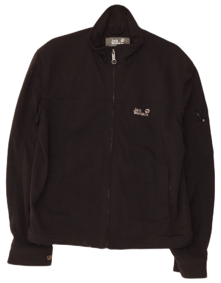 JACK WOLFSKIN Mens Rain Jacket UK 36/38 Medium Black Polyamide