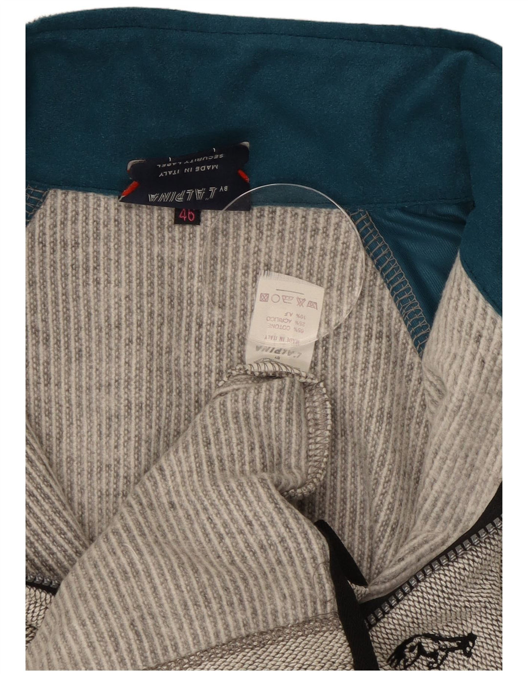 AUSTRALIAN L'ALPINA Mens Tracksuit Top Jacket IT 46 Small Grey Colourblock