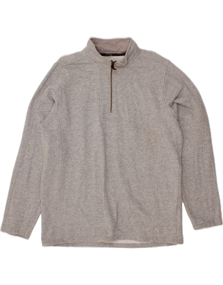 MOUNTAIN WAREHOUSE Mens Zip Neck Sweatshirt Jumper Large Grey Cotton Vintage Mountain Warehouse and Second-Hand Mountain Warehouse from Messina Hembry 