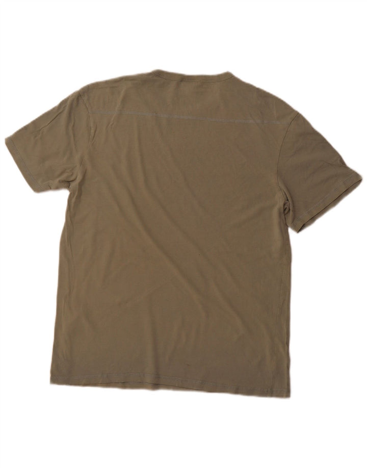 JACK & JONES Mens T-Shirt Top Large Khaki Cotton