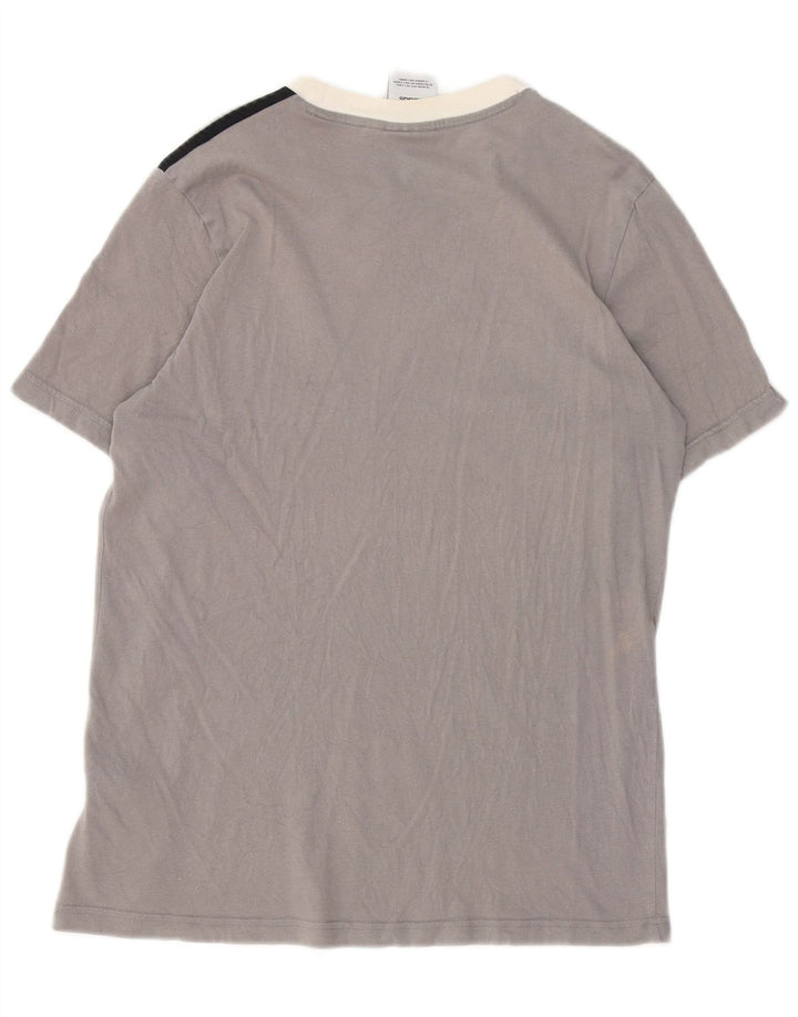 Adidas Mens T-Shirt Top Small Grey Colourblock Cotton