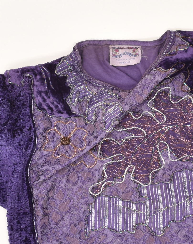 VINTAGE Womens Crew Neck Jumper Sweater UK 12 Medium Purple | Vintage Vintage | Thrift | Second-Hand Vintage | Used Clothing | Messina Hembry 