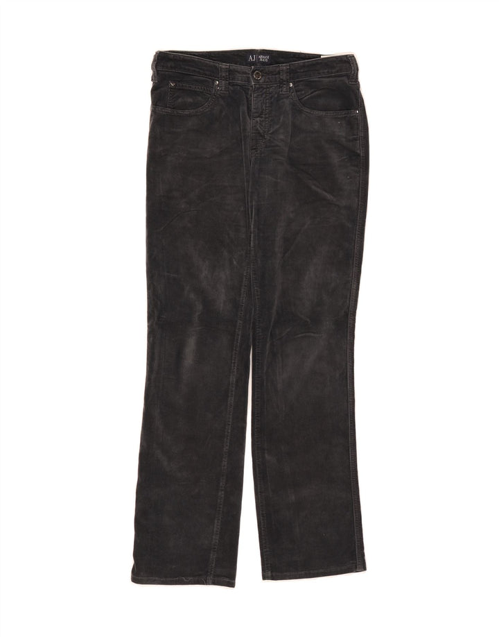 ARMANI Womens Straight Casual Trousers W30 L30 Grey Cotton Vintage Armani and Second-Hand Armani from Messina Hembry 