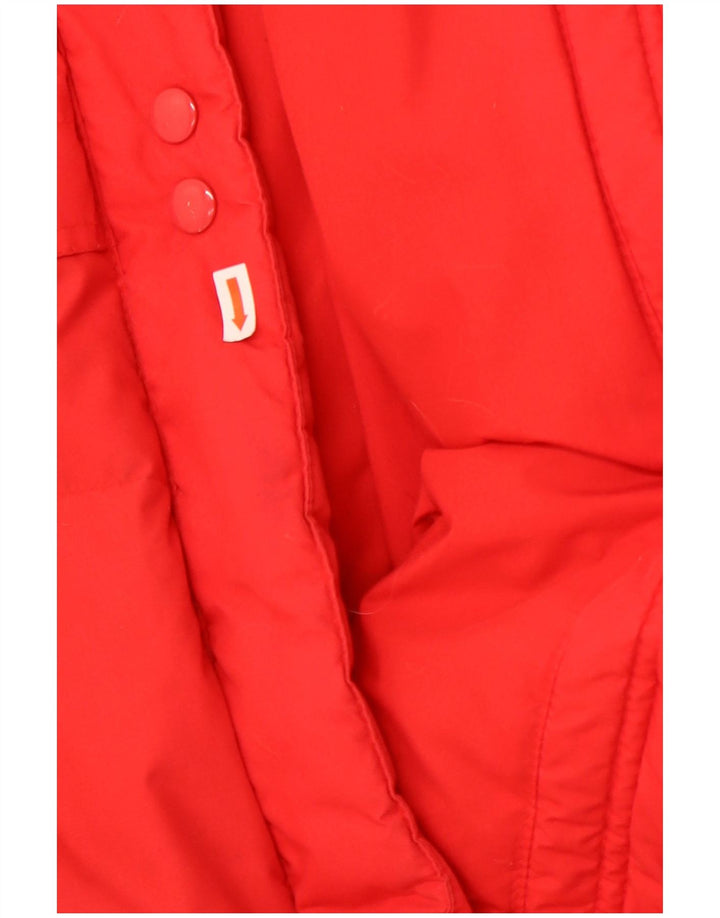 Vintage Womens Oversized Padded Coat EU 36/38 Small Red Polyester