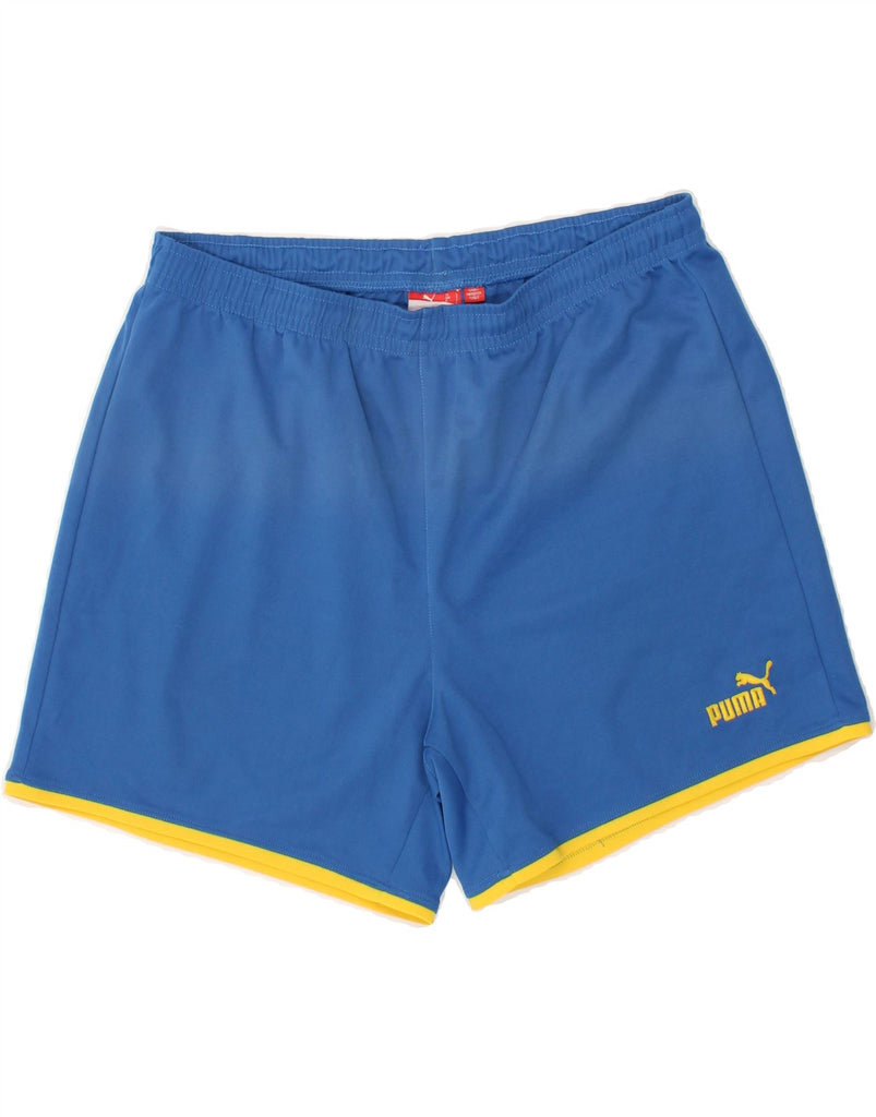 PUMA Mens Sport Shorts Large Blue Polyester | Vintage Puma | Thrift | Second-Hand Puma | Used Clothing | Messina Hembry 