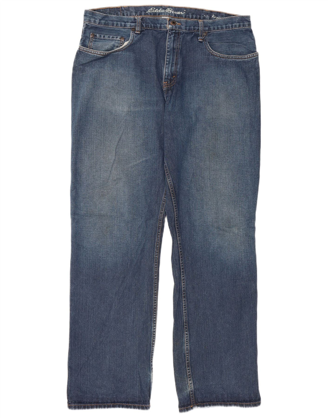 Eddie Bauer Mens Relaxed Fit Straight Jeans W38 L34 Blue Cotton