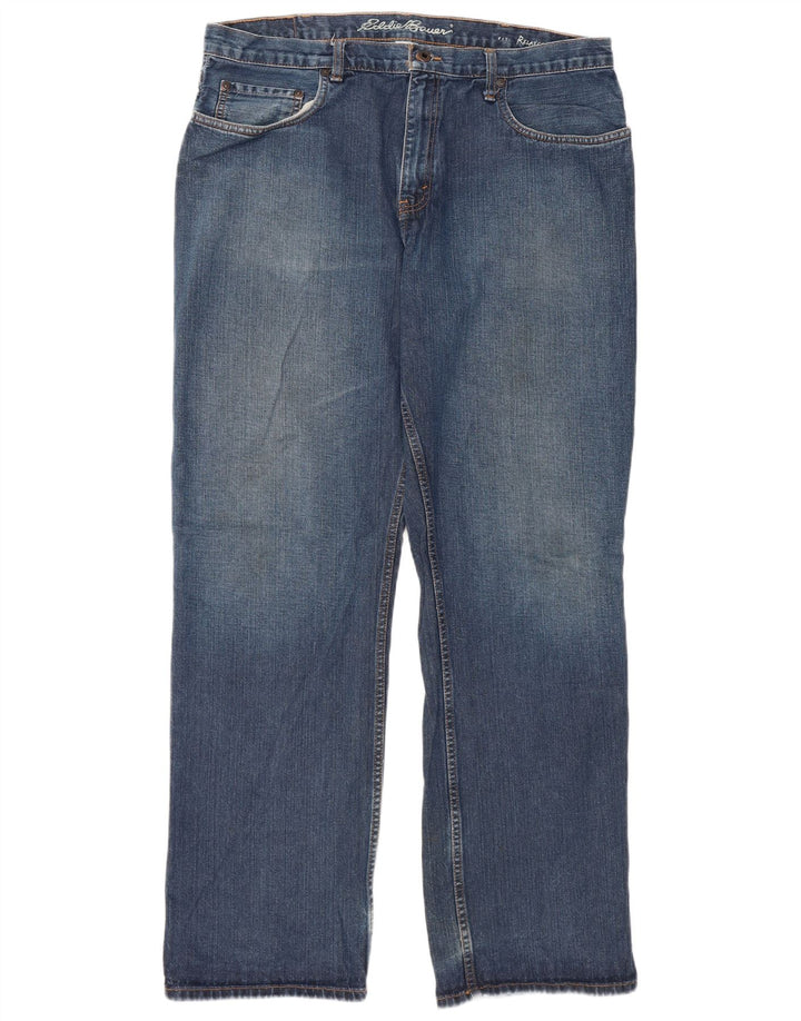 Eddie Bauer Mens Relaxed Fit Straight Jeans W38 L34 Blue Cotton