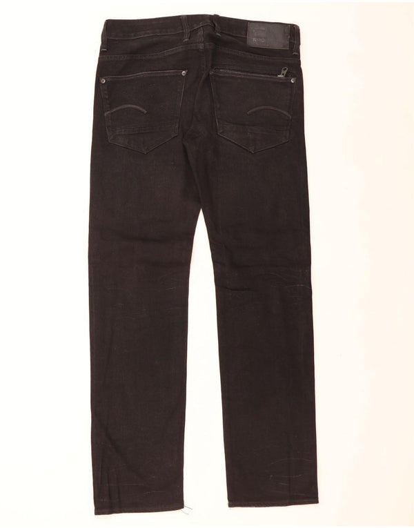 G-Star Mens Attacc Straight Jeans W34 L34 Black Cotton