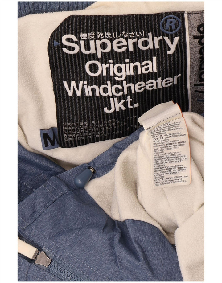 Superdry Womens Graphic Windbreaker Jacket UK 14 Medium Blue