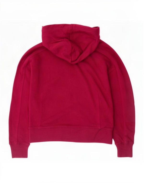 Calvin Klein Jeans Womens Oversized Hoodie Jumper UK 6 XS Pink Cotton