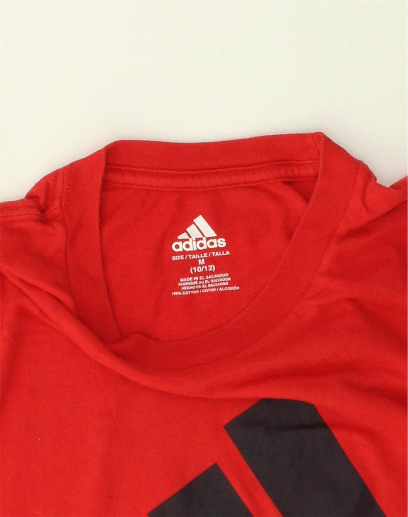 ADIDAS Boys Graphic T-Shirt Top 10-11 Years Medum Red Cotton | Vintage Adidas | Thrift | Second-Hand Adidas | Used Clothing | Messina Hembry 