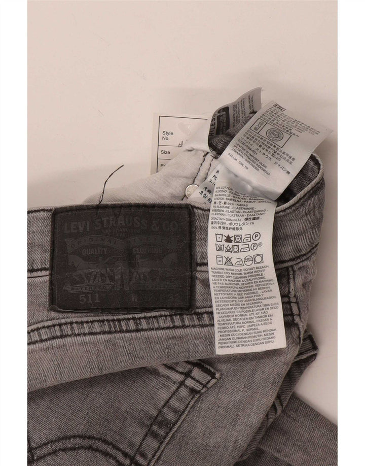 Levi's Mens 511 Slim Jeans W32 L32 Grey Cotton