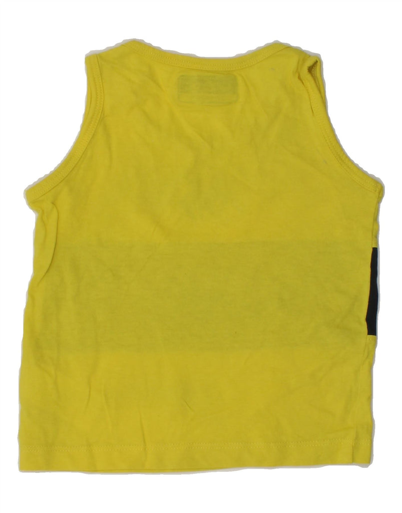 KAPPA Baby Boys Graphic Vest Top 9-12 Months Yellow Colourblock Cotton | Vintage Kappa | Thrift | Second-Hand Kappa | Used Clothing | Messina Hembry 