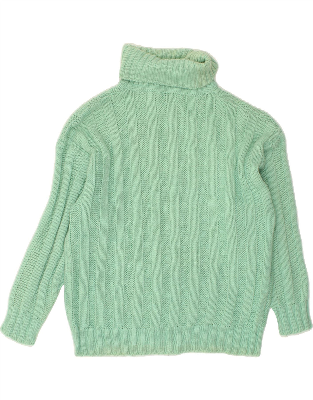 BENETTON Womens Roll Neck Jumper Sweater IT 44 Medium Green Acrylic Vintage Benetton and Second-Hand Benetton from Messina Hembry 