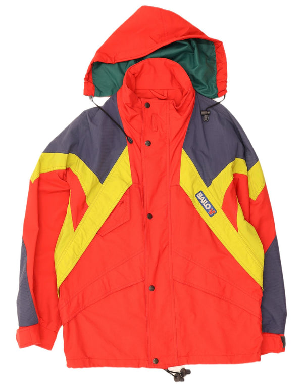 Bailo Mens Hooded Padded Ski Jacket Size 42 XS Red Colourblock Sports