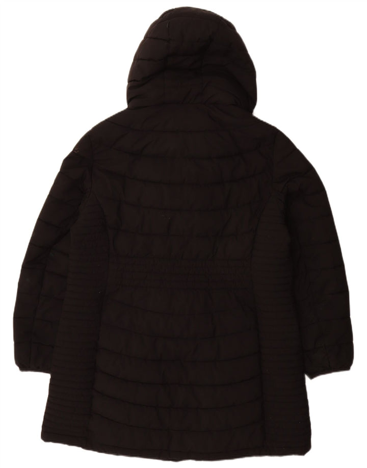Dkny Womens Plus Size Hooded Padded Coat UK 18 XL Black Polyester