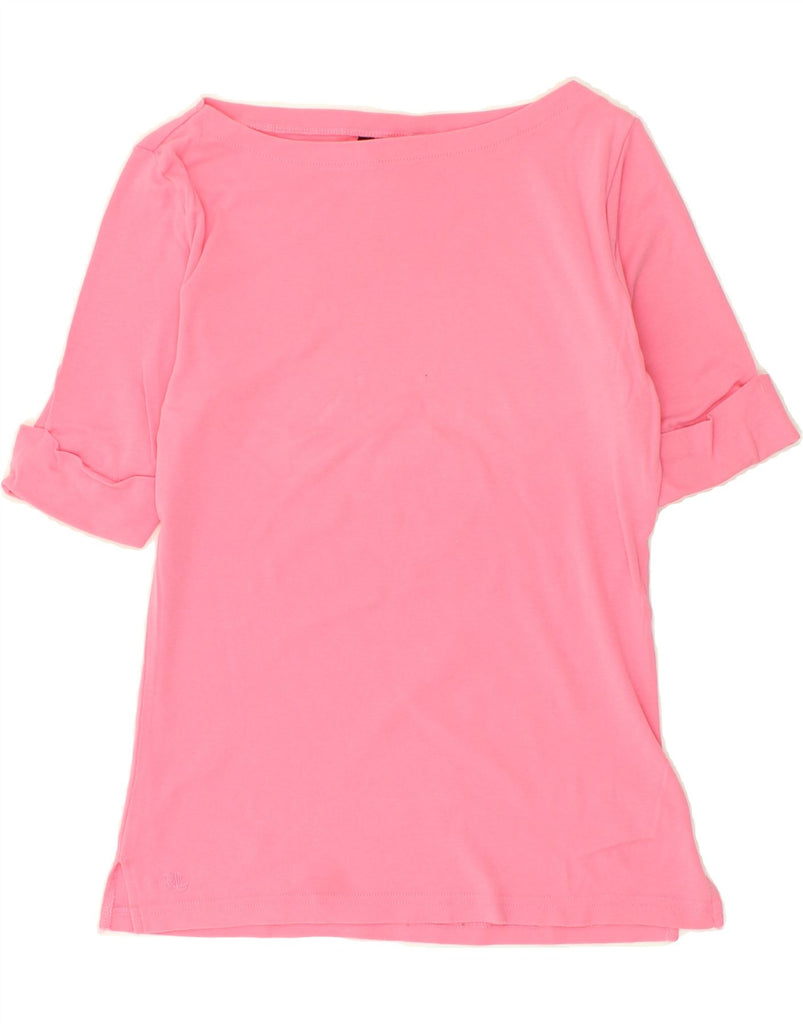 RALPH LAUREN Womens Blouse Top UK 10 Small Pink Cotton Vintage Ralph Lauren and Second-Hand Ralph Lauren from Messina Hembry 