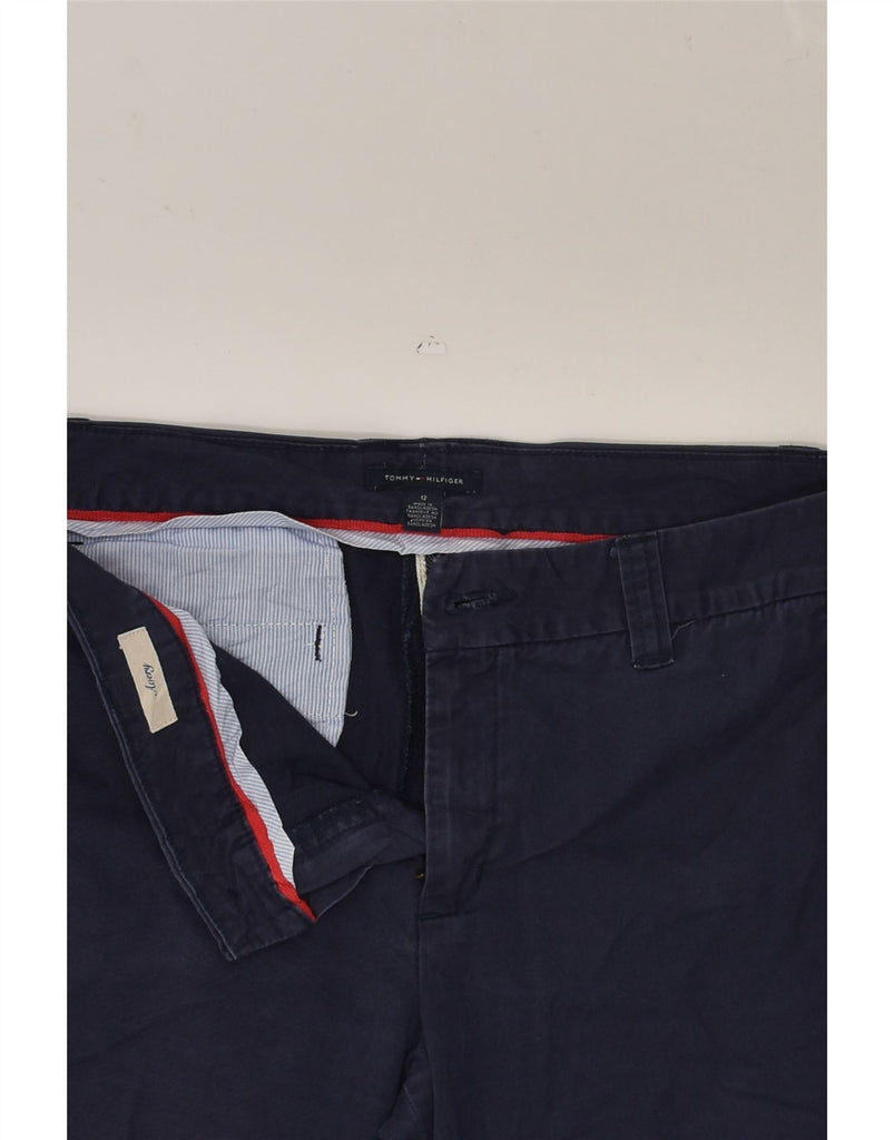 TOMMY HILFIGER Womens Chino Trousers US 12 Large W34 L32 Navy Blue Cotton | Vintage Tommy Hilfiger | Thrift | Second-Hand Tommy Hilfiger | Used Clothing | Messina Hembry 