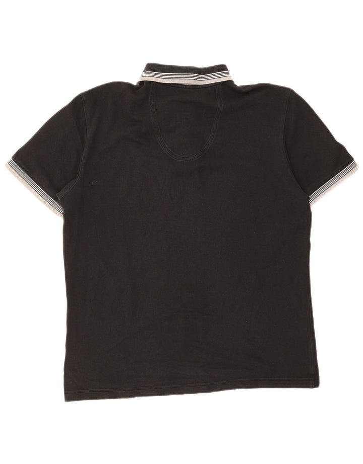 Hugo Boss Mens Polo Shirt Large Black Striped