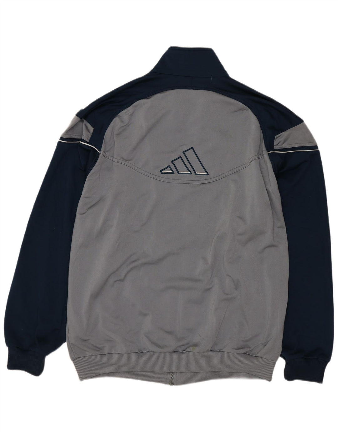 Adidas Mens Tracksuit Top Jacket UK 44/46 Large Grey Colourblock Polyester