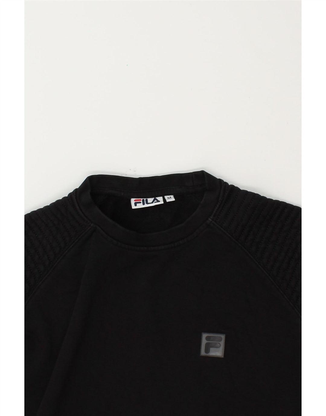 FILA Womens Graphic Sweatshirt Jumper Medium Black Cotton Vintage Fila and Second-Hand Fila from Messina Hembry 