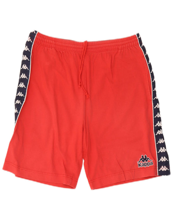 Kappa Mens Graphic Sport Shorts Large Red Colourblock Cotton