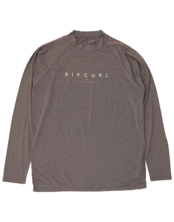 Rip Curl Mens Relaxed Fit Graphic Top Long Sleeve Large Grey Polyester