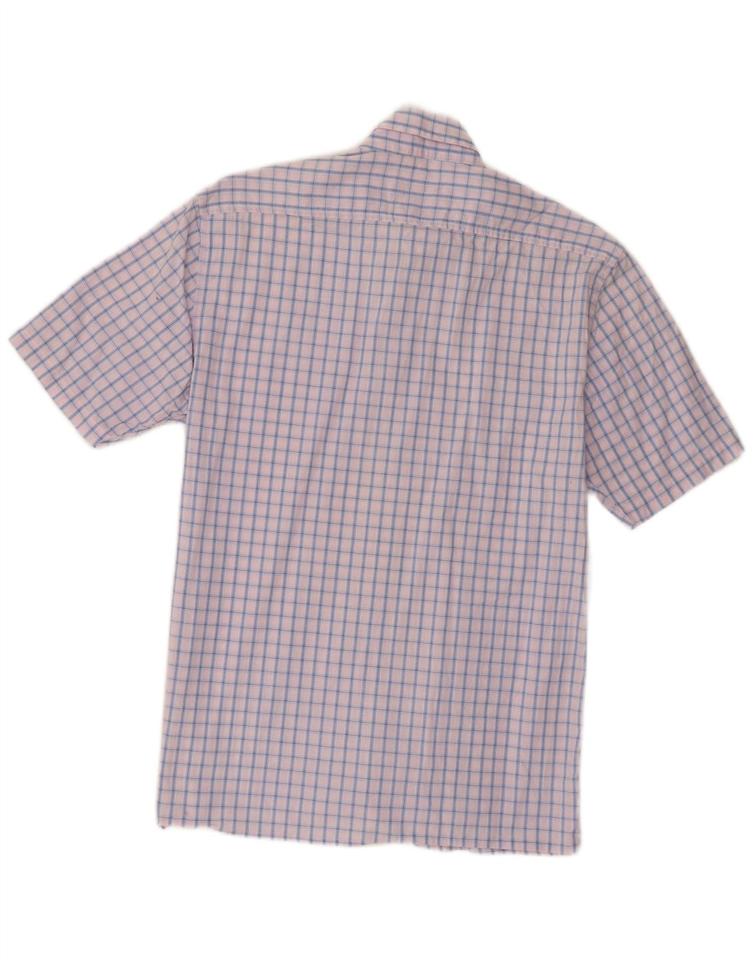 Yves Saint Laurent Mens Short Sleeve Shirt Medium Pink Check Cotton