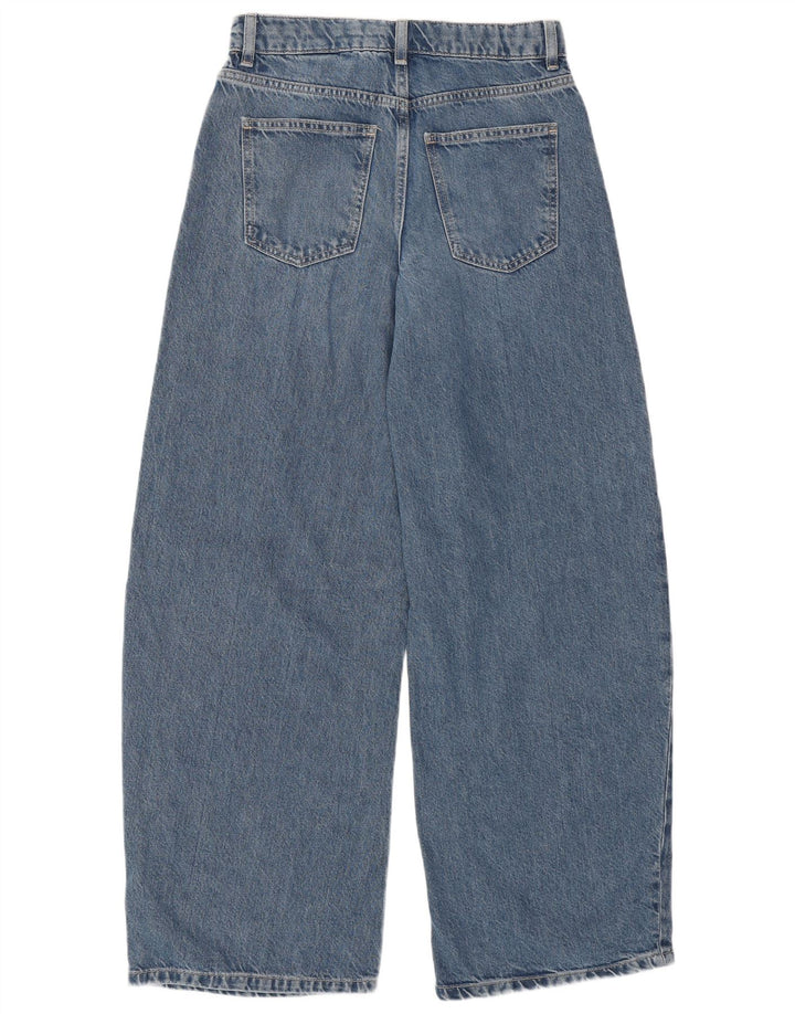 Marks & Spencer Womens Regular Wide Leg Jeans UK 8 Small W26 L29 Blue