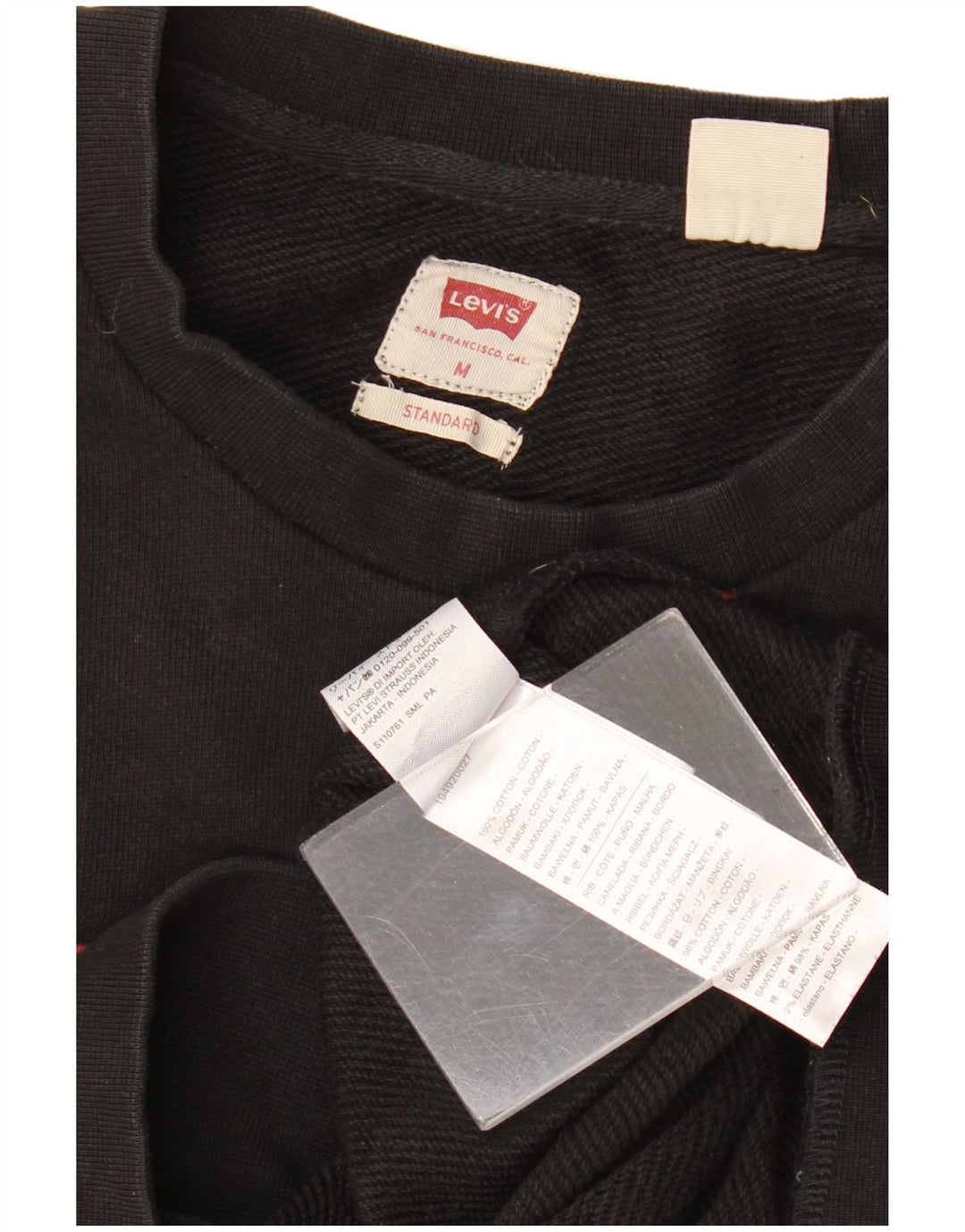 Levi's Mens Graphic Sweatshirt Jumper Medium Black Cotton